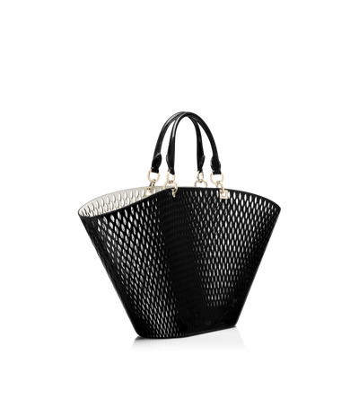 CUT OUT PATENT LEATHER LARGE PANIER image number 1