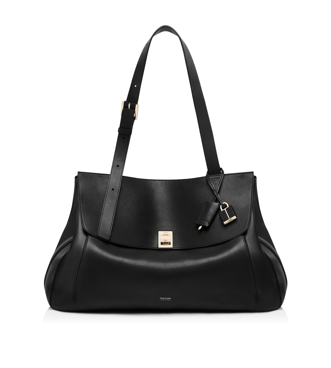 BOLSO ALFORJA GRANDE DE PIEL NATURAL image number 0