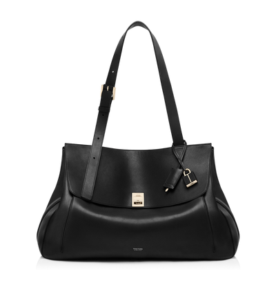 BOLSO ALFORJA GRANDE DE PIEL NATURAL image number 0