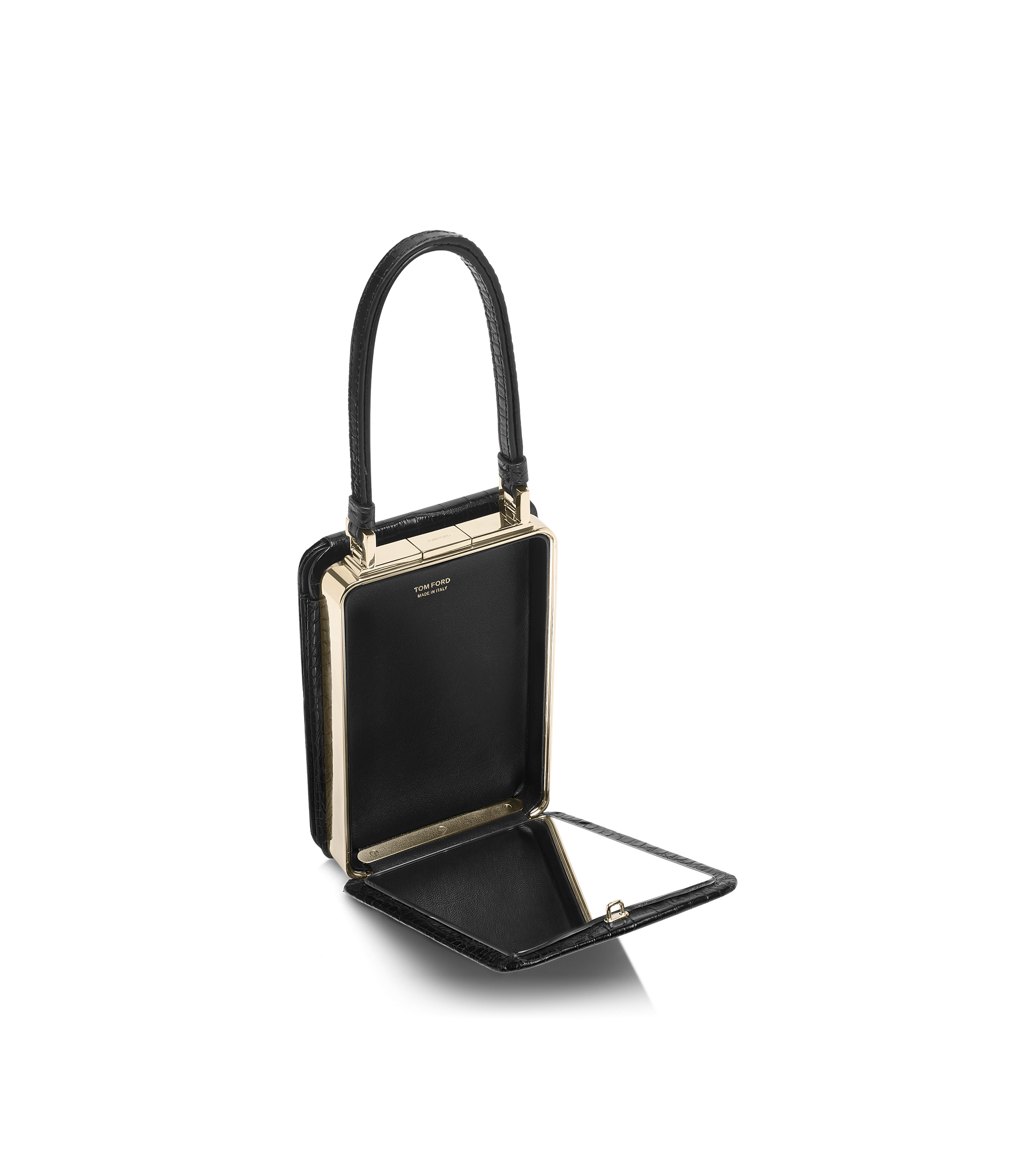 SOFT PRINTED CROCODILE LEATHER FRAME VERTICAL CLUTCH | TOM FORD