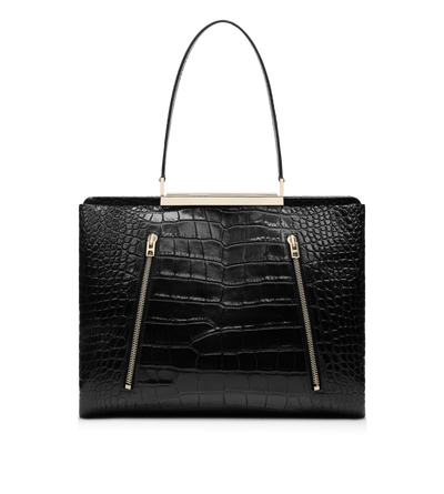 BOLSO AL HOMBRO PATRICK DE SUAVE PIEL DE COCODRILO ESTAMPADA image number 0