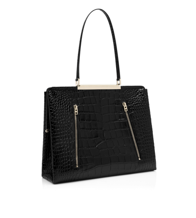 BOLSO AL HOMBRO PATRICK DE SUAVE PIEL DE COCODRILO ESTAMPADA image number 1