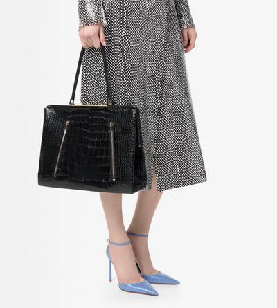 BOLSO AL HOMBRO PATRICK DE SUAVE PIEL DE COCODRILO ESTAMPADA image number 3