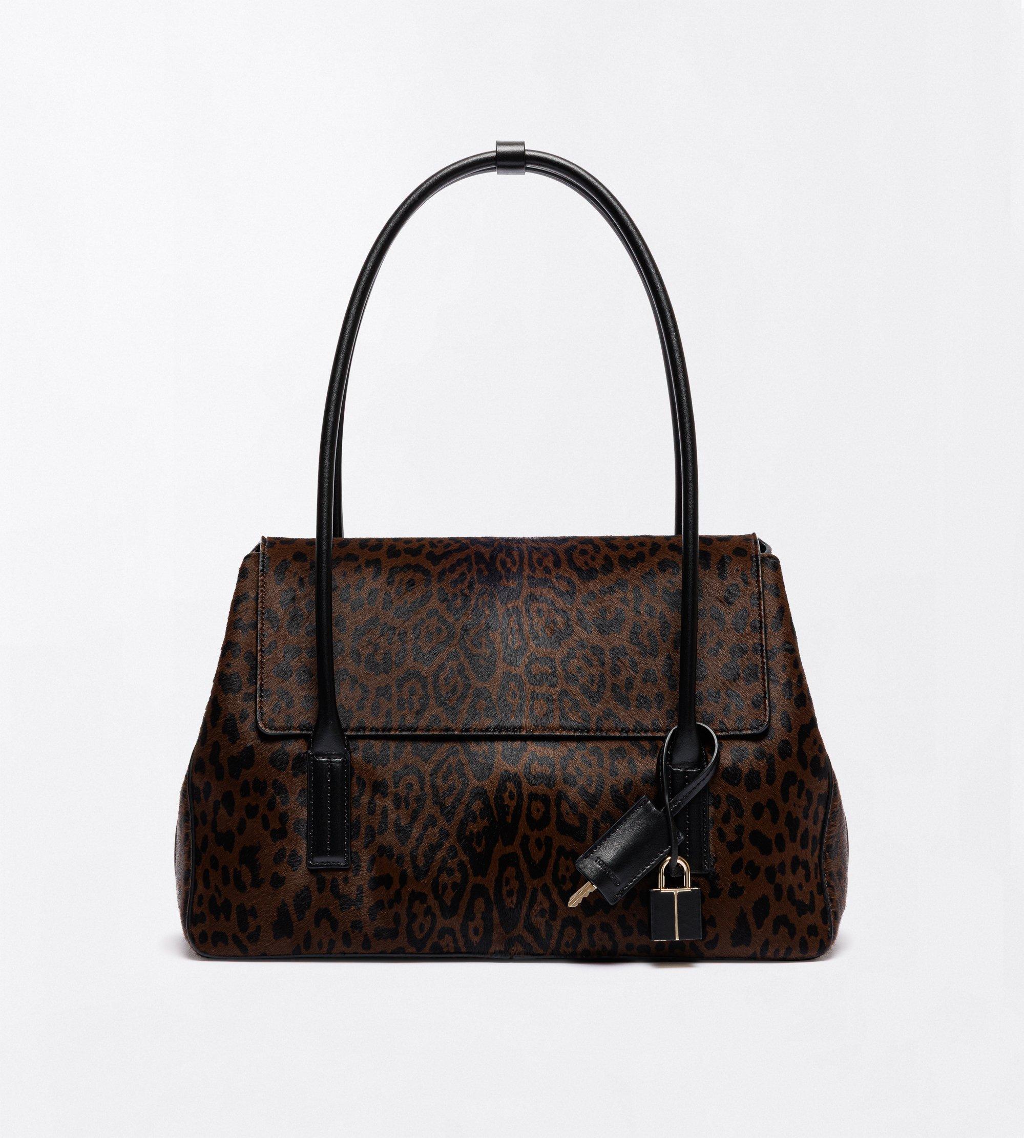 LEOPARD PRINT HAIR CALF ECLIPSE MEDIUM SHOULDER BAG