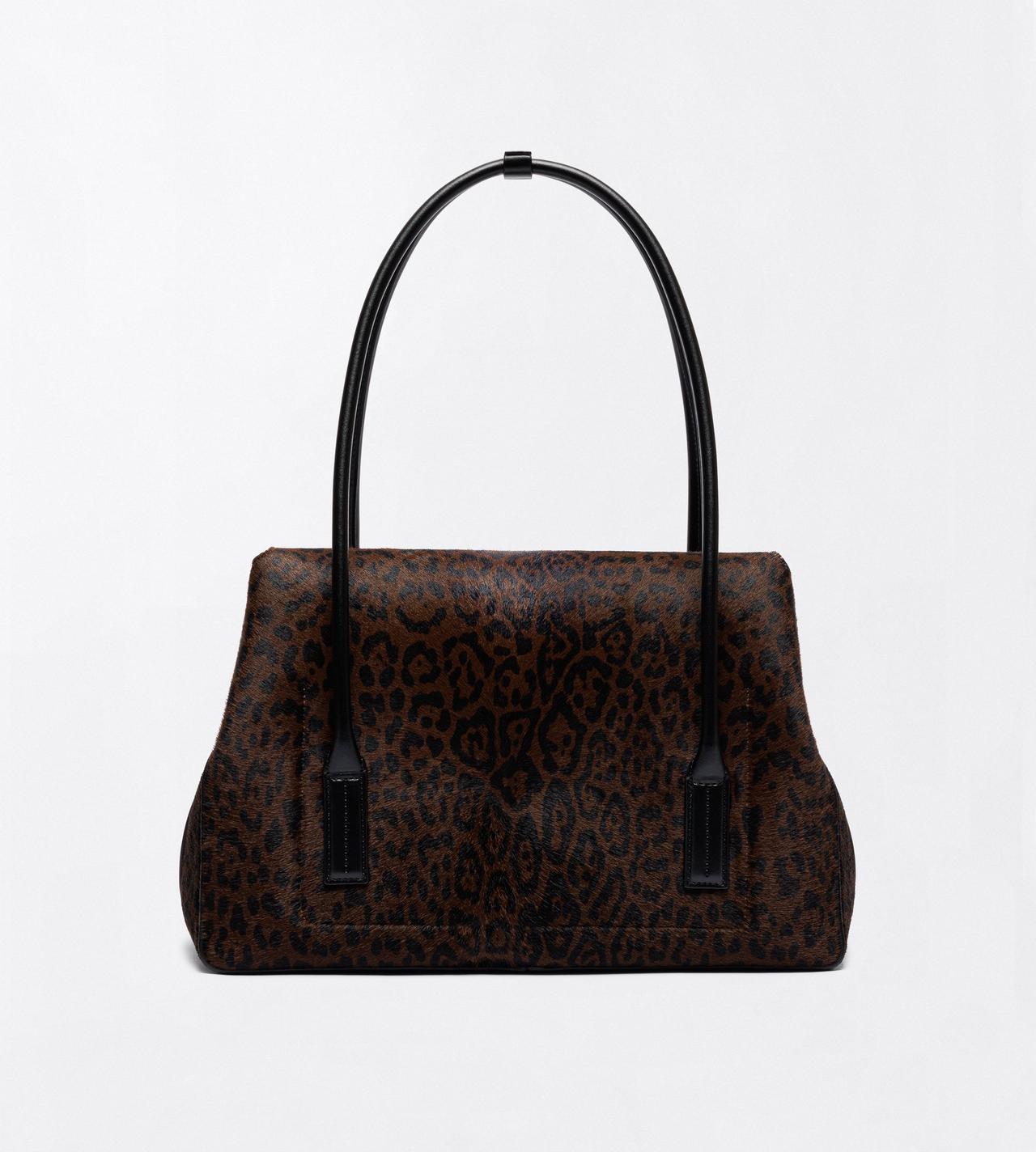TOM FORD LEATHER BROWN/BLACK + BLACK LEOPARD PRINT HAIR CALF ECLIPSE MEDIUM SHOULDER BAG