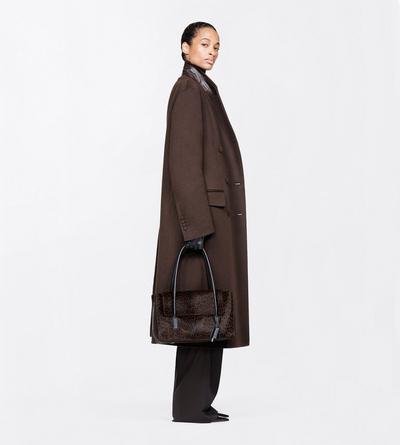 TOM FORD LEATHER BROWN/BLACK + BLACK LEOPARD PRINT HAIR CALF ECLIPSE MEDIUM SHOULDER BAG