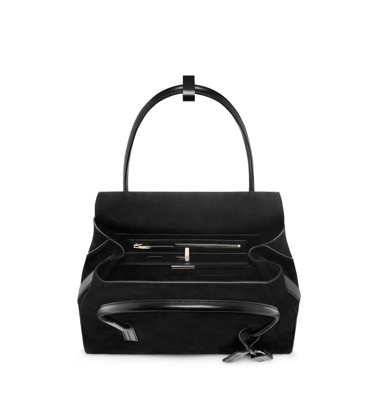 TOM FORD LEATHER BLACK SUEDE LEATHER ECLIPSE MEDIUM SHOULDER BAG