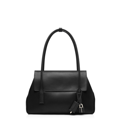 TOM FORD LEATHER BLACK SAC &Agrave; BANDOULI&Egrave;RE ECLIPSE EN CUIR NATUREL FORMAT MOYEN
