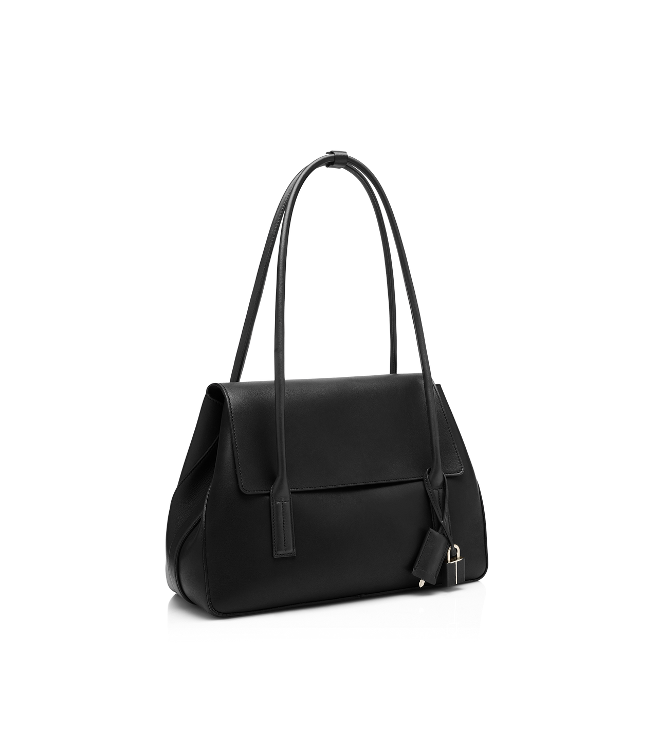TOM FORD LEATHER BLACK SAC &Agrave; BANDOULI&Egrave;RE ECLIPSE EN CUIR NATUREL FORMAT MOYEN