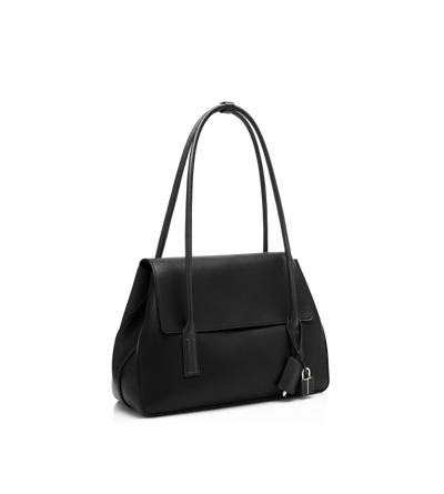 TOM FORD LEATHER BLACK SAC &Agrave; BANDOULI&Egrave;RE ECLIPSE EN CUIR NATUREL FORMAT MOYEN