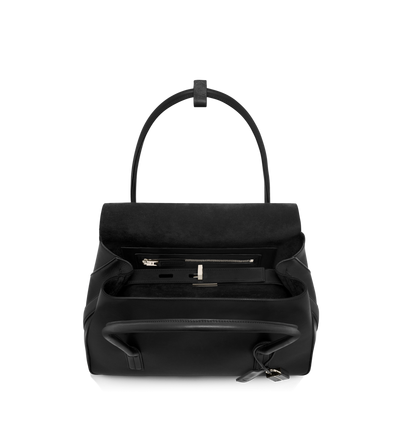 TOM FORD LEATHER BLACK SAC &Agrave; BANDOULI&Egrave;RE ECLIPSE EN CUIR NATUREL FORMAT MOYEN