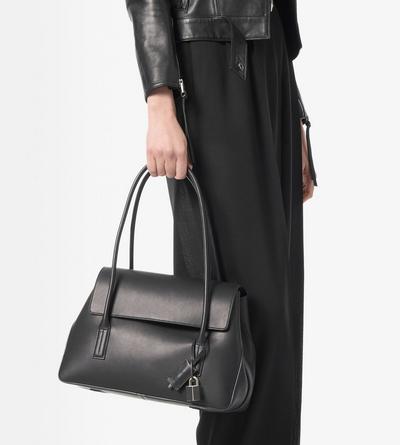 TOM FORD LEATHER BLACK SAC &Agrave; BANDOULI&Egrave;RE ECLIPSE EN CUIR NATUREL FORMAT MOYEN