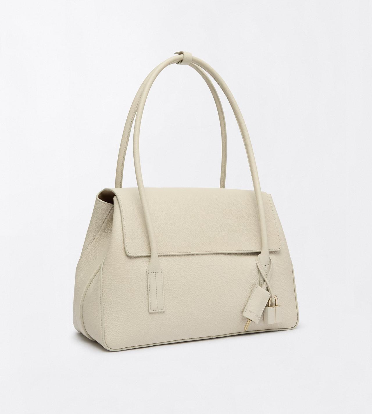 TOM FORD LEATHER DOVE GREY GRAIN LEATHER ECLIPSE MEDIUM SHOULDER BAG