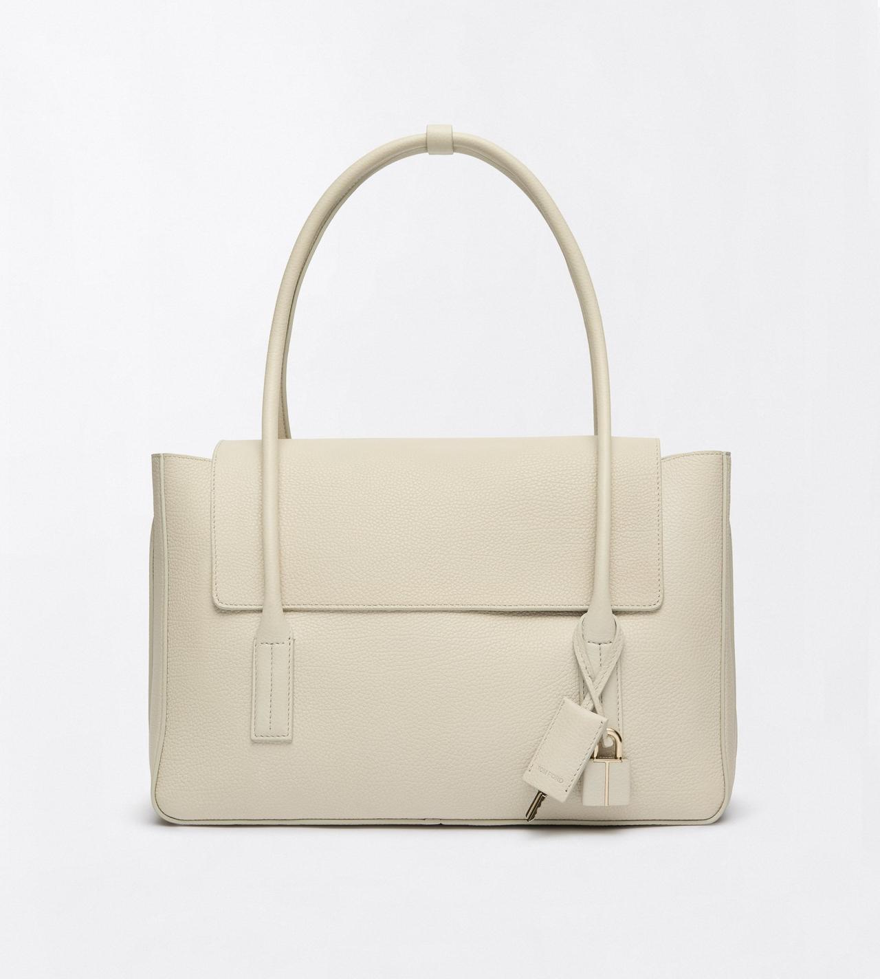 TOM FORD LEATHER DOVE GREY GRAIN LEATHER ECLIPSE MEDIUM SHOULDER BAG