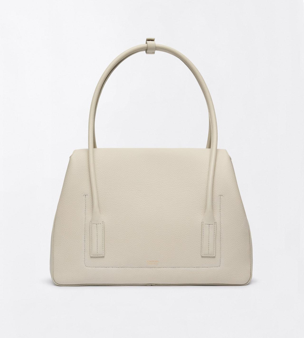 TOM FORD LEATHER DOVE GREY GRAIN LEATHER ECLIPSE MEDIUM SHOULDER BAG