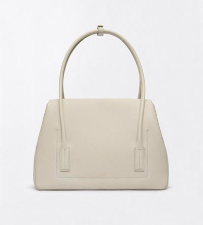 TOM FORD LEATHER DOVE GREY GRAIN LEATHER ECLIPSE MEDIUM SHOULDER BAG