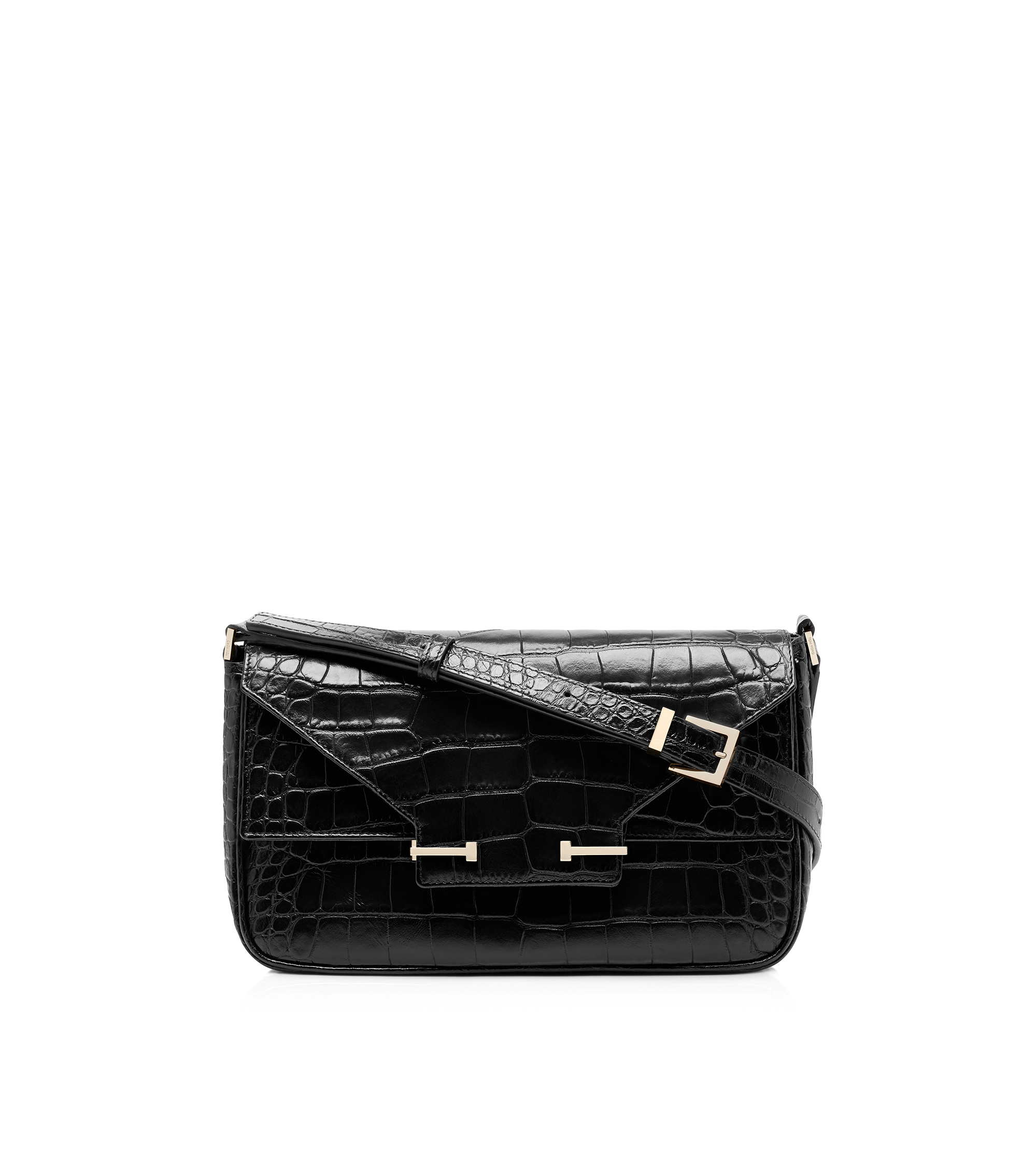 SOFT PRINTED CROCODILE LEATHER AUBE SMALL SHOULDER BAG