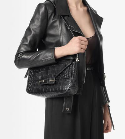 SOFT PRINTED CROCODILE LEATHER AUBE SMALL SHOULDER BAG image number 3