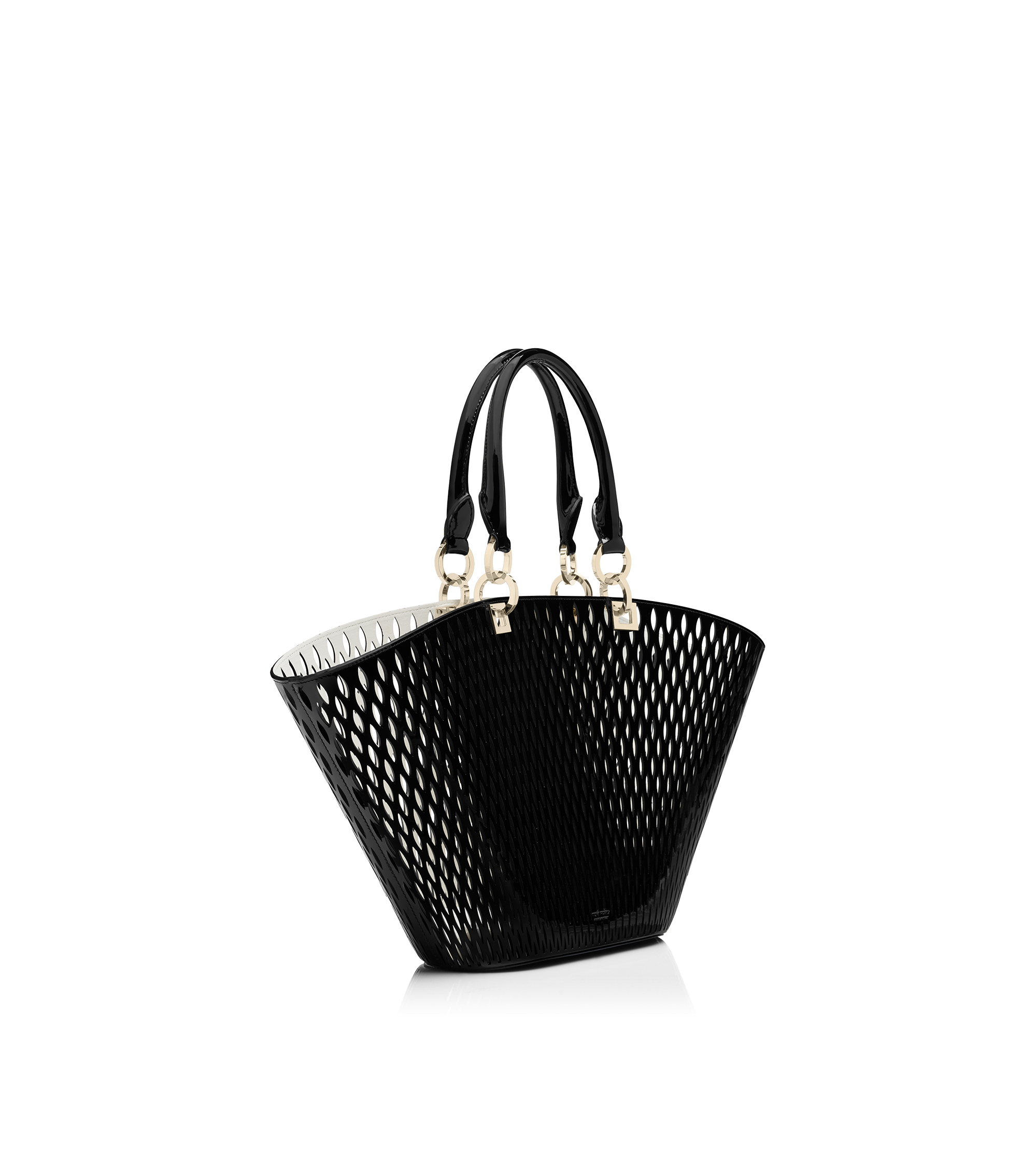 CUT OUT PATENT LEATHER MEDIUM PANIER