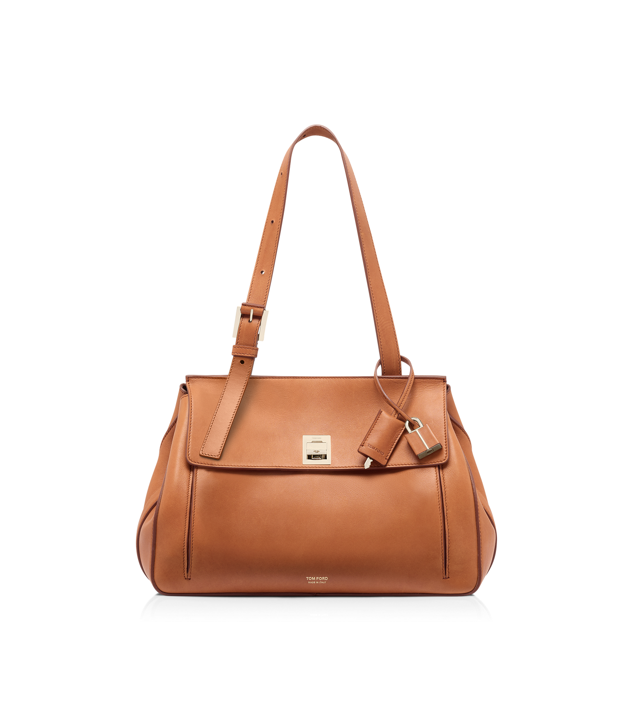 BOLSO ALFORJA MEDIANO DE PIEL NATURAL image number 0