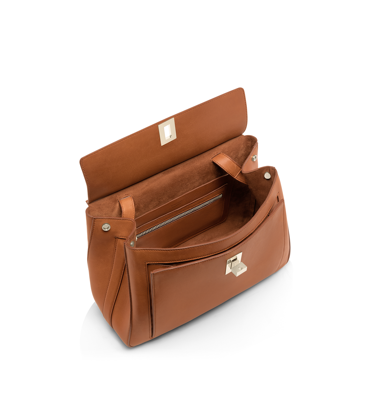 BOLSO ALFORJA MEDIANO DE PIEL NATURAL image number 2