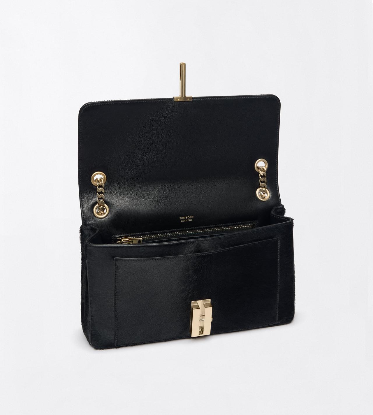 TOM FORD LEATHER BLACK SAC &Agrave; BANDOULI&Egrave;RE CHA&Icirc;NE MIA EN CUIR DE VEAU