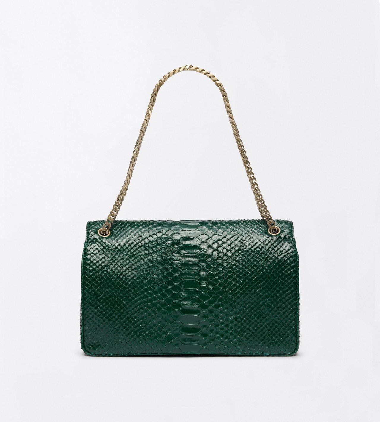 TOM FORD LEATHER EMERALD GREEN SEMI SHINY PRINTED PYTHON MIA CHAIN SHOULDER BAG