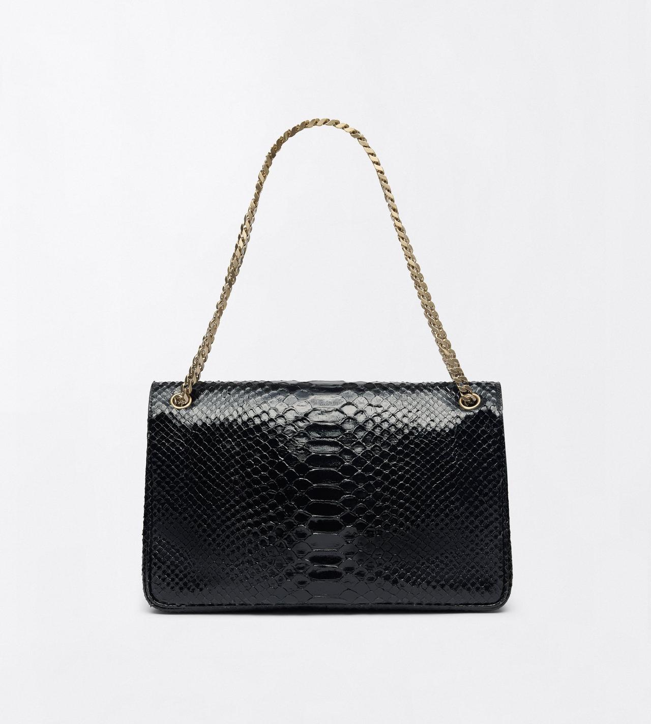 TOM FORD LEATHER BLACK SEMI SHINY PRINTED PYTHON MIA CHAIN SHOULDER BAG
