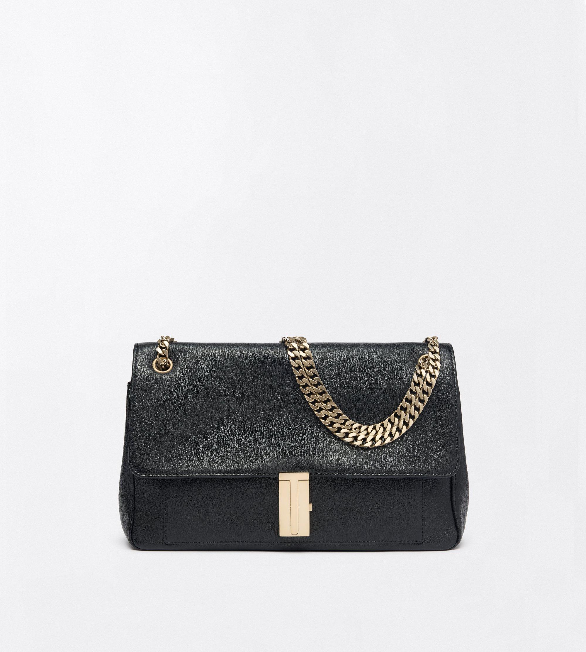 SHINY SUPPLE GRAIN LEATHER MIA CHAIN SHOULDER BAG