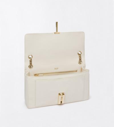 TOM FORD LEATHER PEARLED IVORY SAC &Agrave; BANDOULI&Egrave;RE CHA&Icirc;NE MIA EN CUIR FLEUR SOUPLE BRILLANT
