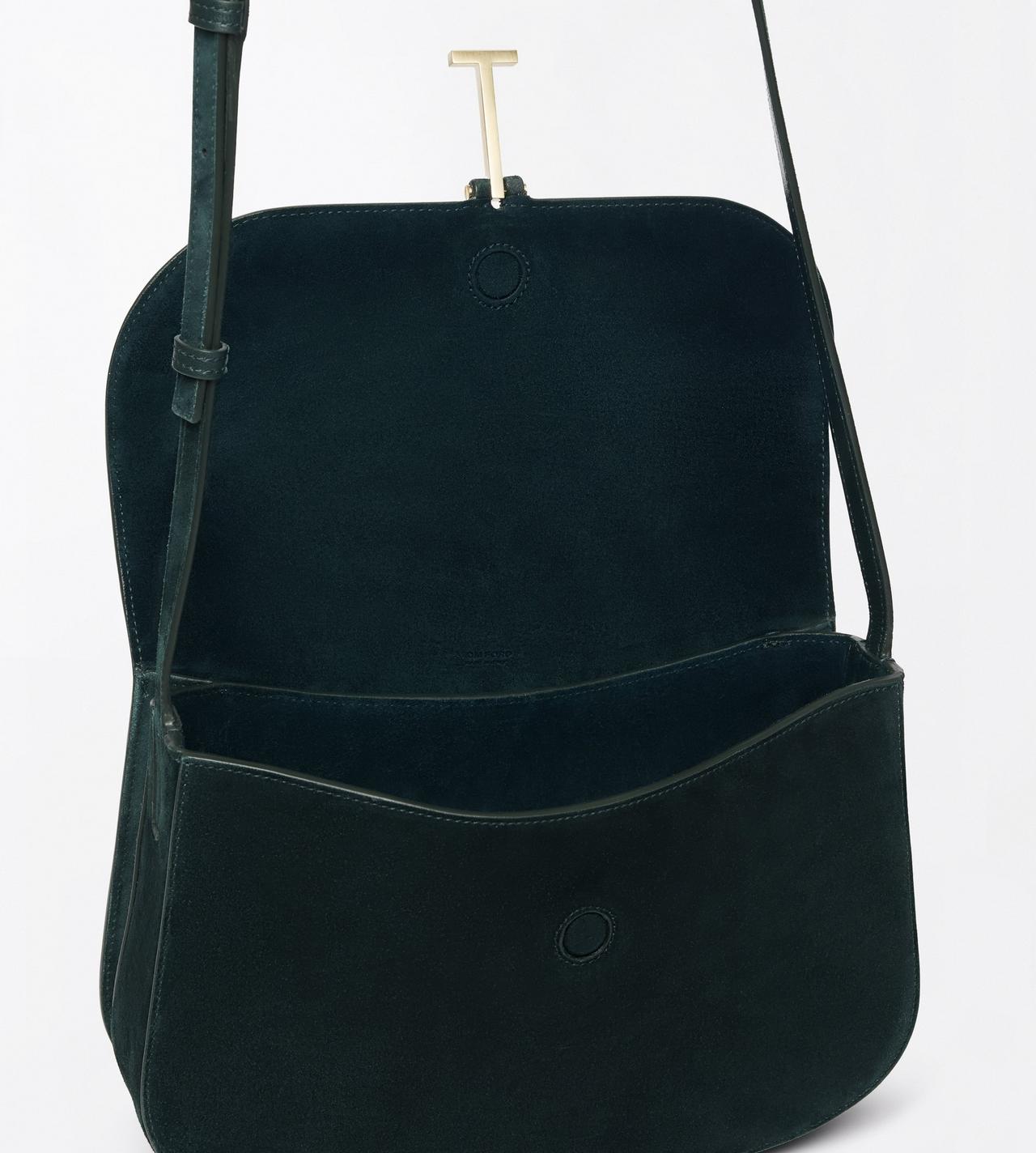 TOM FORD LEATHER PINE GREEN SUEDE LEATHER KARA MEDIUM CROSSBODY BAG