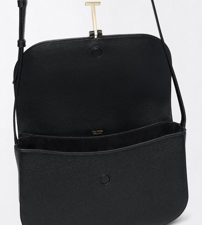TOM FORD LEATHER BLACK GRAIN LEATHER KARA MEDIUM CROSSBODY BAG