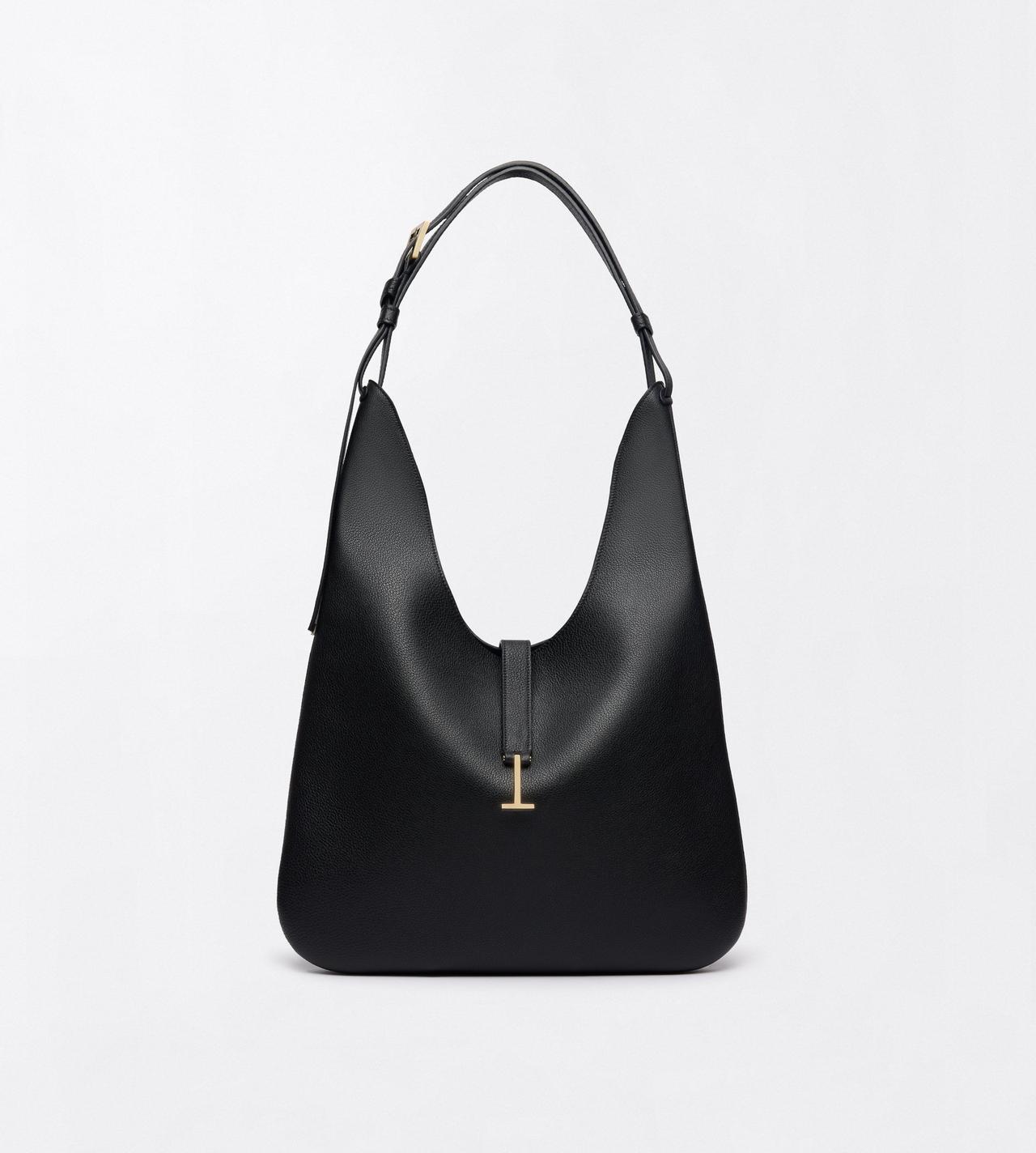TOM FORD LEATHER BLACK SAC HOBO KARA EN CUIR FLEUR FORMAT MOYEN