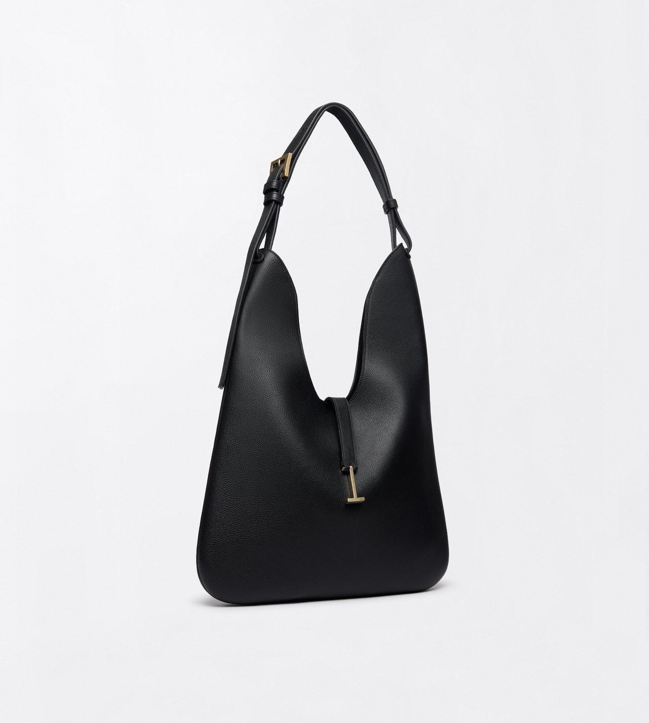 TOM FORD LEATHER BLACK SAC HOBO KARA EN CUIR FLEUR FORMAT MOYEN