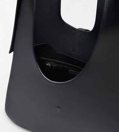 TOM FORD LEATHER BLACK SAC HOBO KARA EN CUIR FLEUR FORMAT MOYEN