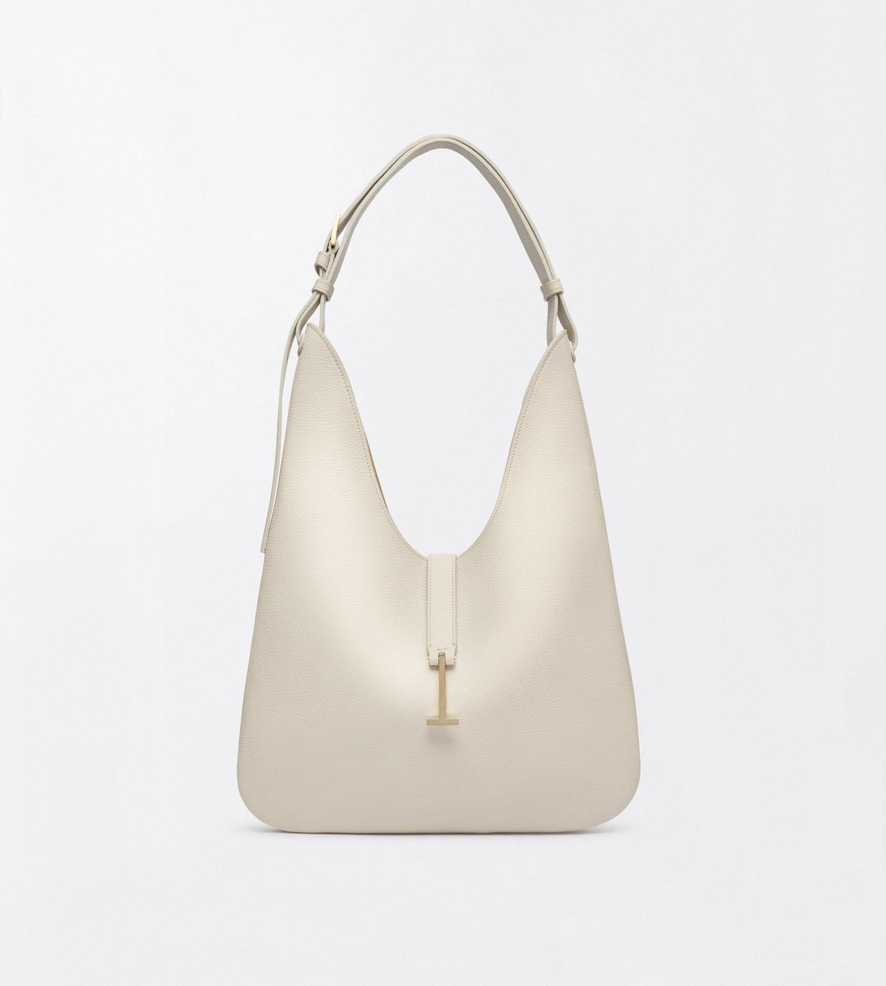 TOM FORD LEATHER DOVE GREY GRAIN LEATHER KARA MEDIUM HOBO