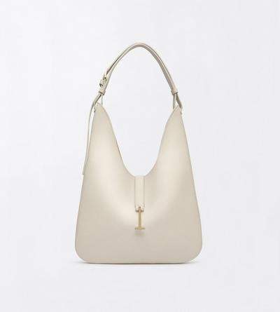 TOM FORD LEATHER DOVE GREY GRAIN LEATHER KARA MEDIUM HOBO