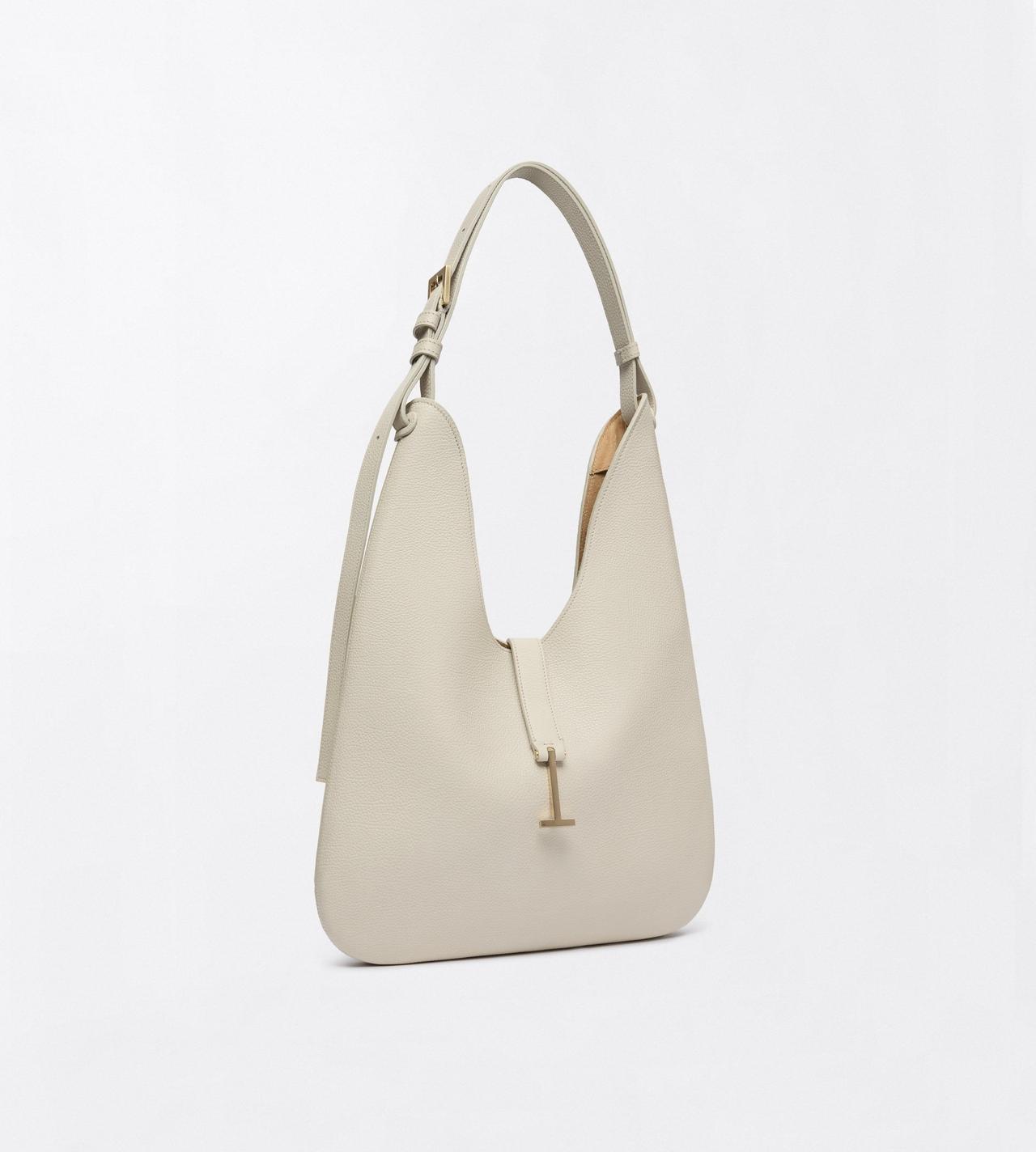 TOM FORD LEATHER DOVE GREY GRAIN LEATHER KARA MEDIUM HOBO