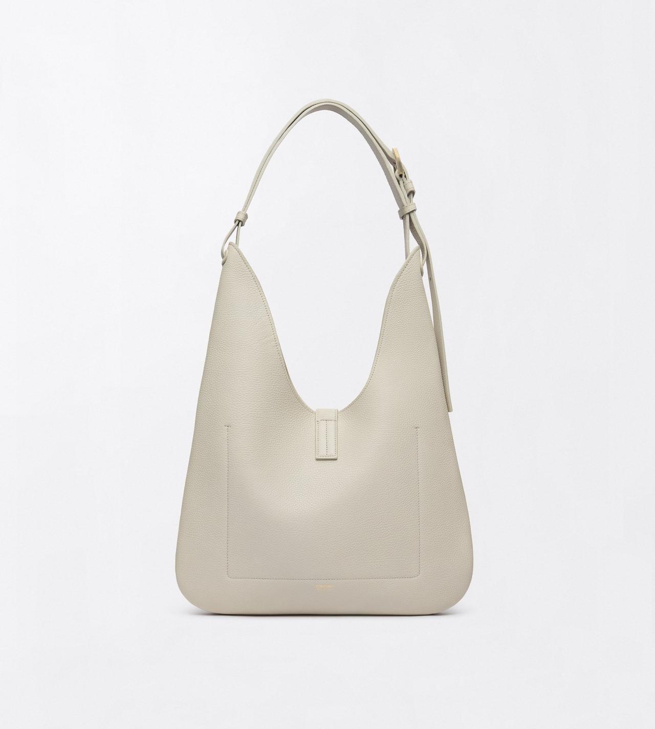 TOM FORD LEATHER DOVE GREY GRAIN LEATHER KARA MEDIUM HOBO