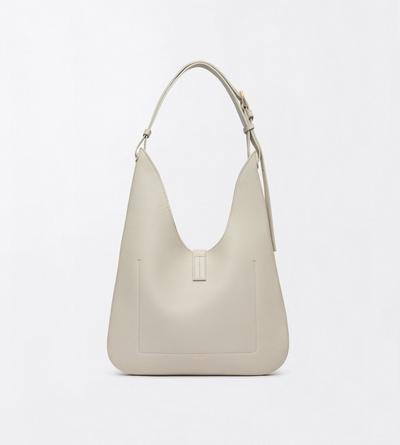 TOM FORD LEATHER DOVE GREY GRAIN LEATHER KARA MEDIUM HOBO