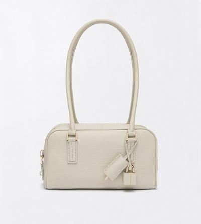 TOM FORD LEATHER DOVE GREY GRAIN LEATHER STRYKE MINI SHOULDER BAG