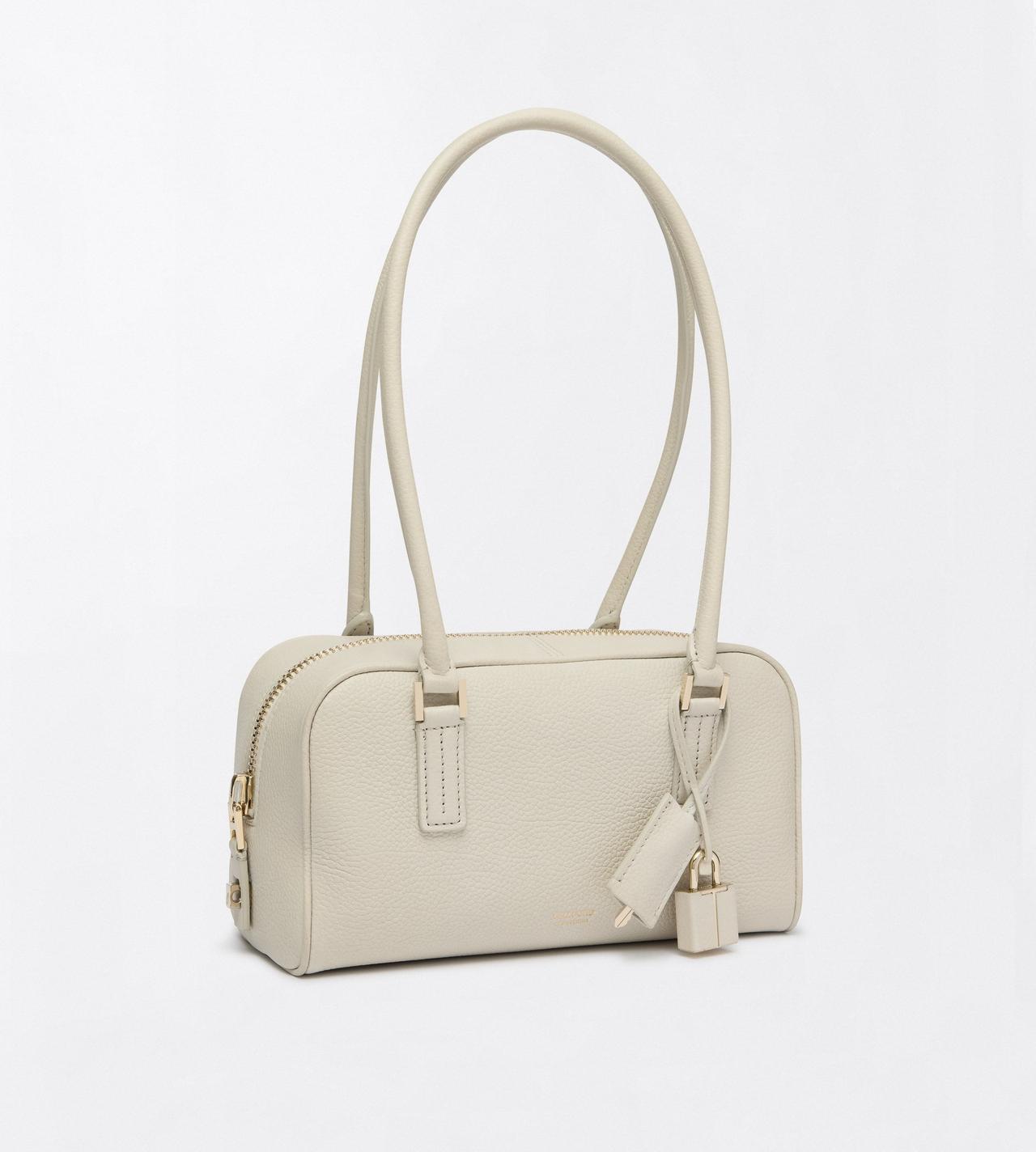 TOM FORD LEATHER DOVE GREY GRAIN LEATHER STRYKE MINI SHOULDER BAG