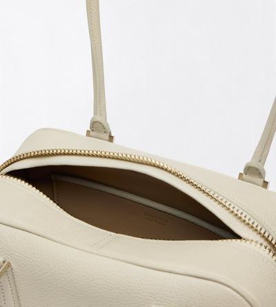 TOM FORD LEATHER DOVE GREY GRAIN LEATHER STRYKE MINI SHOULDER BAG