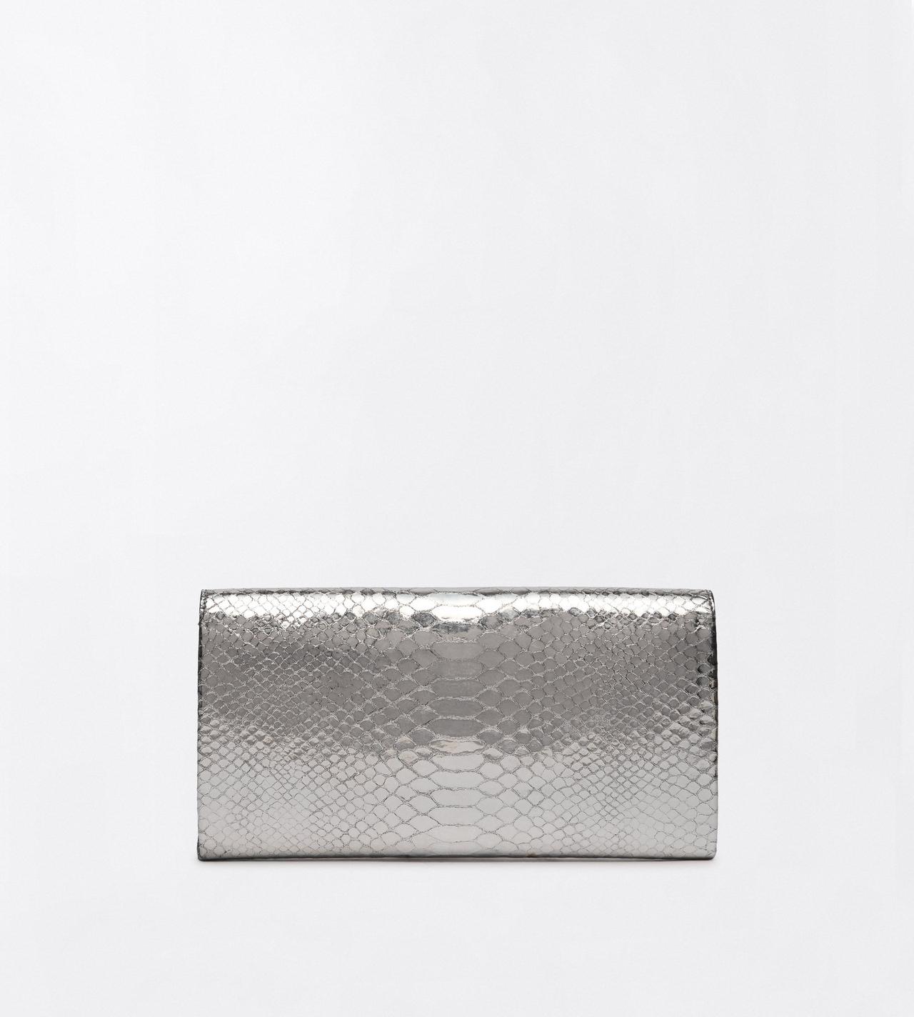 TOM FORD LEATHER SILVER LAMINATED PRINTED PYTHON JEAN CLUTCH