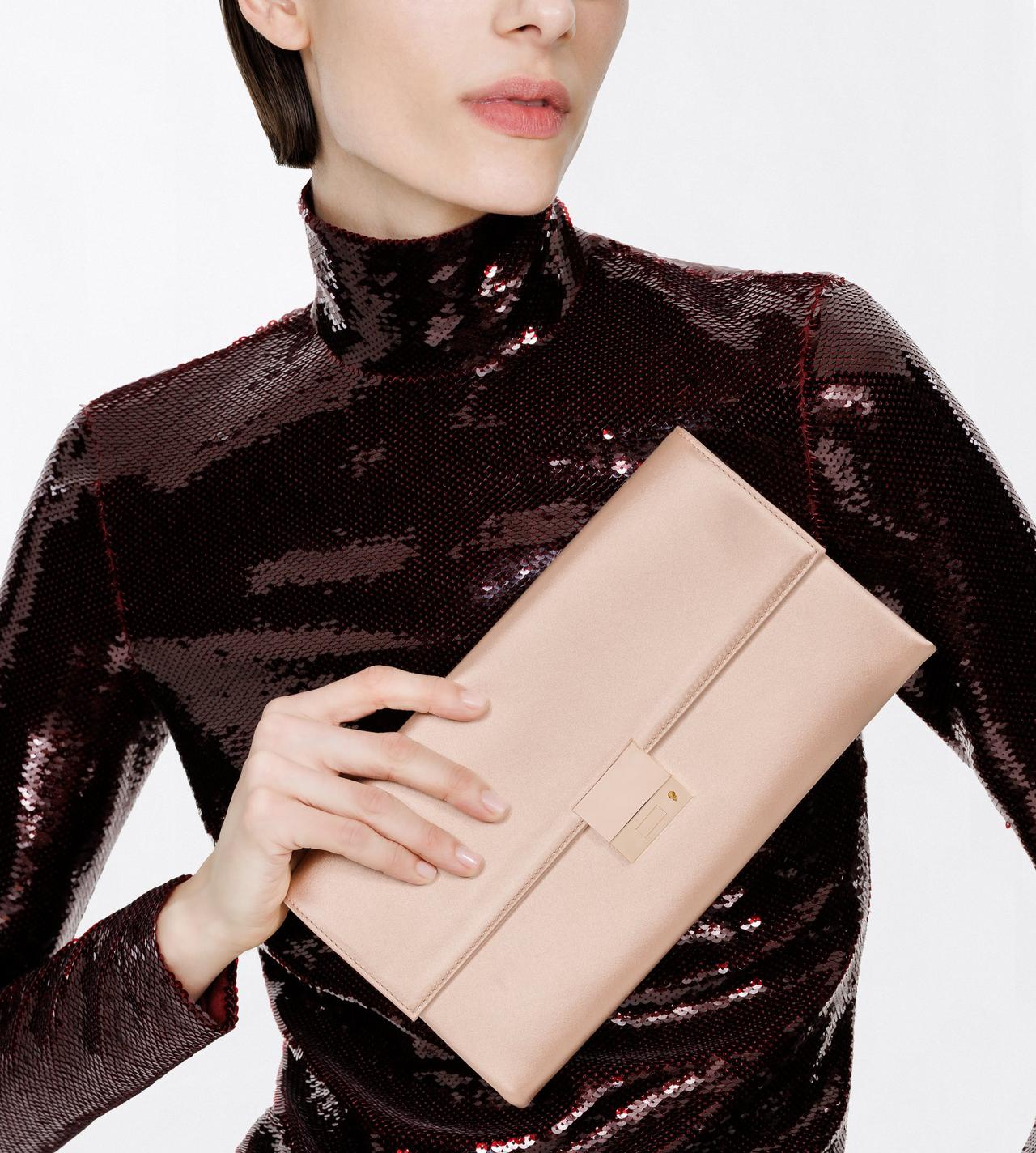 TOM FORD  SOFT PINK LARGE LEATHER GOODS CLUTCH