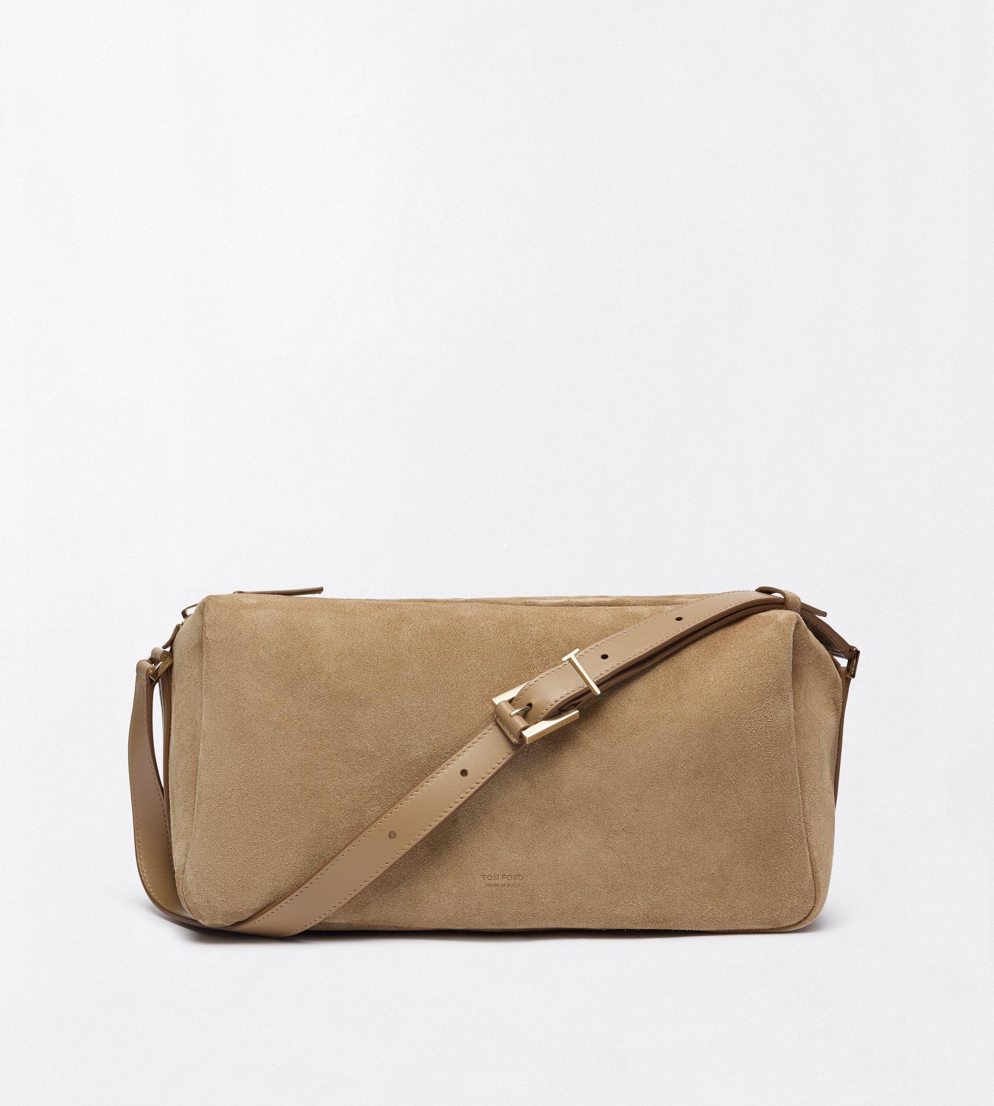 SUEDE LEATHER T LOOP SHOULDER BAG