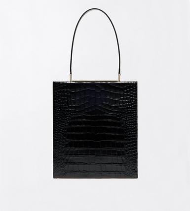 TUMBLED PRINTED CROCODILE LEATHER PATRICK SHOULDER BAG