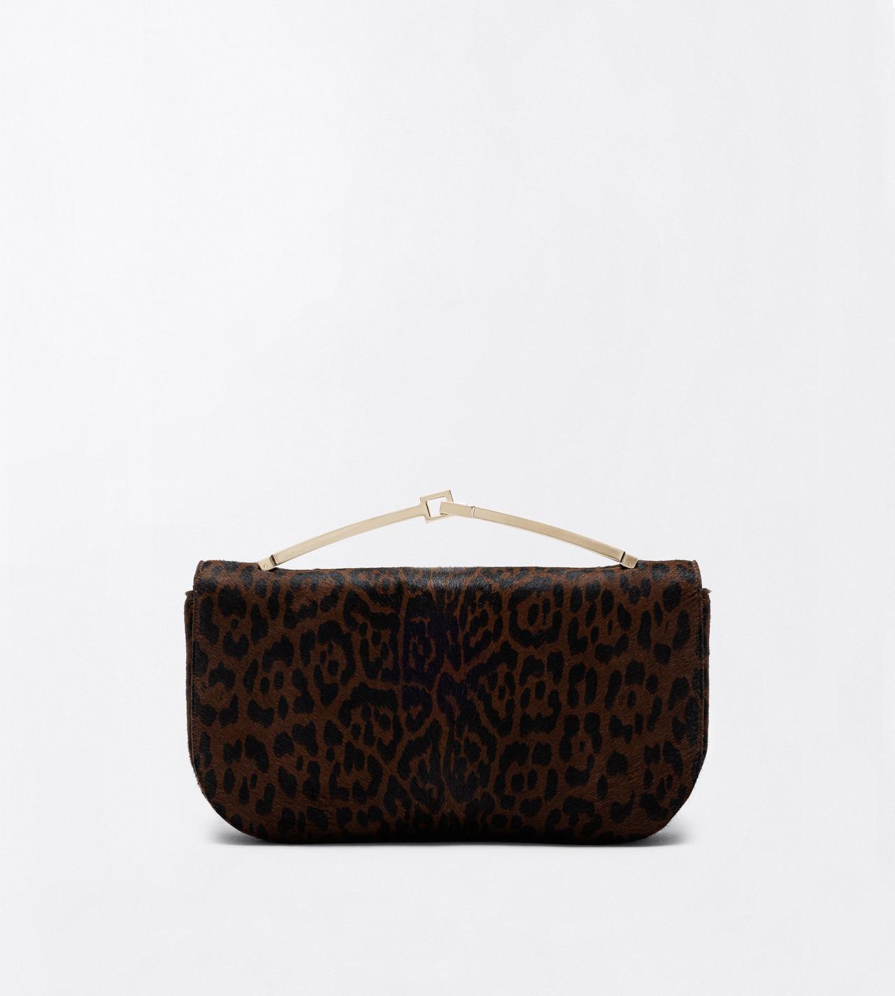 TOM FORD LEATHER BROWN/BLACK LEOPARD PRINT HAIR CALF ARC MINI BAG