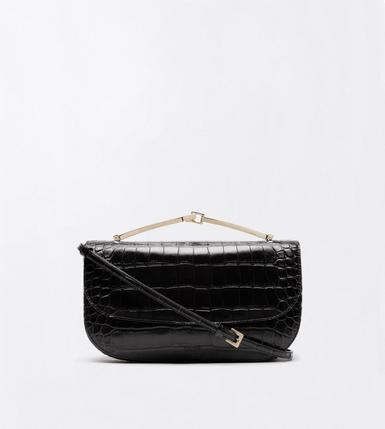 TUMBLED PRINTED CROCODILE LEATHER ARC MINI BAG