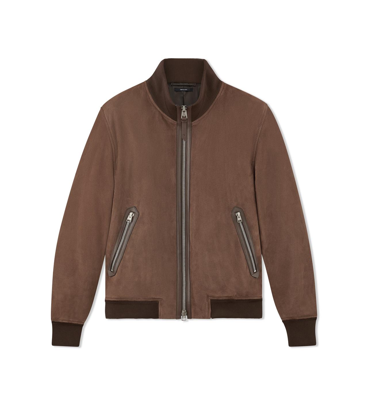 LIGHT SUEDE TRACK BOMBER image number 0